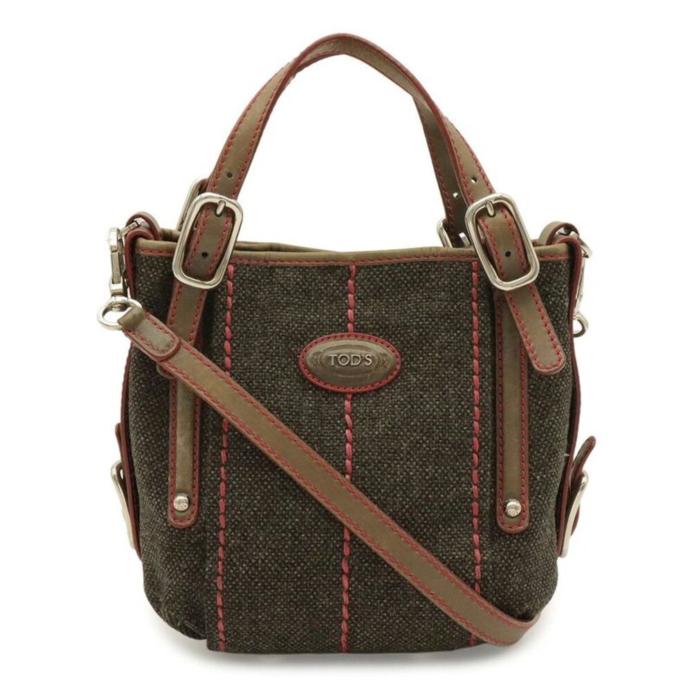 Tod's G line G bag fabric leather 2way tote bag